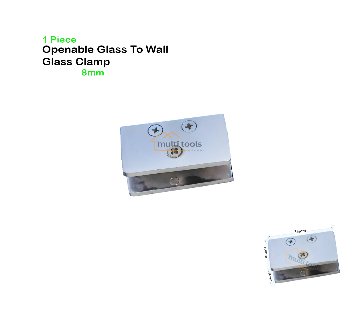 Openable Glass To Wall Glass Clamp 8mm